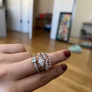 14k White Gold stacking rings